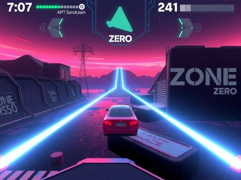 A panoramic view of New Eridu's bustling district, showing neon signs, flying vehicles, and diverse characters