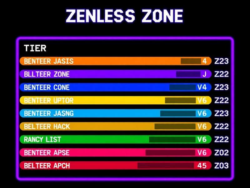 Zenless Zone Zero character tier list visualization showing S-tier to D-tier agents